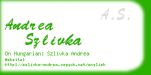 andrea szlivka business card